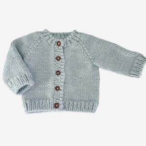 NWT The Blueberry Hill Classic Cardigan, Bowie Grey size 6-12 months